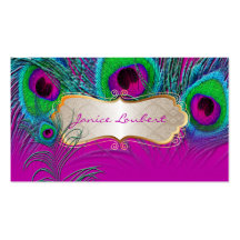 PixDezines psychedelic peacock+gold trim label Business Card