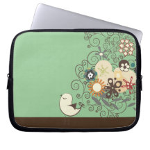 PixDezines Retro Chick/DIY background colour Computer Sleeve