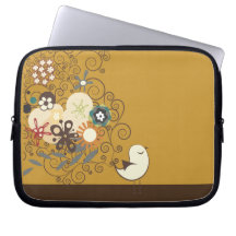 PixDezines Retro Chick/DIY background colour Laptop Sleeve