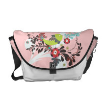 PixDezines retro chick/diy background colour Courier Bag