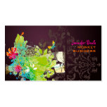 PixDezines retro floral + merlot Business Card Templates