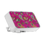 PixDezines Retro Paisley, hot pink Travel Speakers