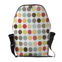 PixDezines Retro Polka Dots/DIY white background Messenger Bags