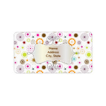 PixDezines Retro Stars, custom background colour! Personalized Address Label