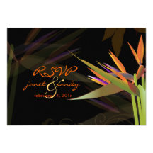 PixDezines rsvp Bird of Paradise/DIY colour Personalized Invite