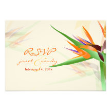 PixDezines rsvp Bird of Paradise/DIY colour Custom Announcement