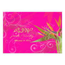 PixDezines rsvp Bird of Paradise+swilrs/DIY colour Custom Invitations