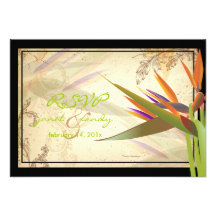 PixDezines rsvp Bird of Paradise/vintage backgroun Personalized Invitations