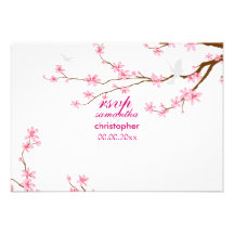 PixDezines rsvp Cherry blossom/diy background Personalized Announcements
