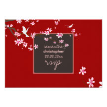 PixDezines rsvp Cherry blossom/diy background Announcement