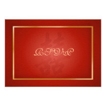 PixDezines rsvp Double Happiness/red Custom Invitations