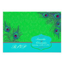 PixDezines rsvp Peacock Charm Custom Announcement