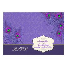 PixDezines rsvp Peacock Charm Custom Announcements