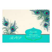 PixDezines rsvp Peacock Charm Personalized Invitation