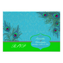 PixDezines rsvp Peacock Charm Personalized Invitations