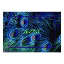 PixDezines rsvp Peacock Feather Custom Invite