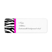 PixDezines Safari, white + black, zebra Return Address Label