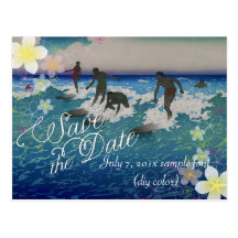 PixDezines/save date/hula dream/vintage surfers Postcards