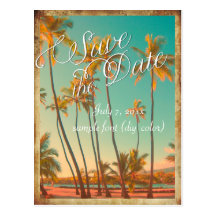 PixDezines/save the date/vintage hawaii Postcards