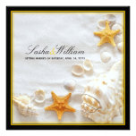 PixDezines Seashells/Beach/yellow+black frames Custom Announcements