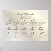 PixDezines Snowflakes, seating chart by Alpha Print