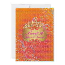 PixDezines Sweet 16/Rainbow Swirls Personalized Invitations