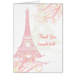PixDezines Thank You with La tour eiffel/pink Cards