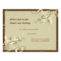 PixDezines Vanilla Swirls / Brown Invitation