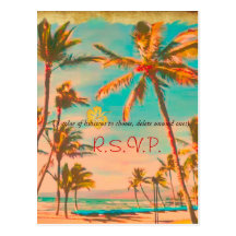 PixDezines Vintage Beach RSVP for 5x7 invites Postcard