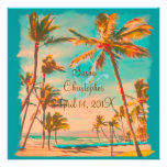 PixDezines Vintage Beach Scence/Aloha/Luau Personalized Invitation