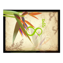 PixDezines vintage bird of paradise/diy font/colou Post Cards
