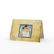 PixDezines Vintage Cream Swirls+Photo (optional) Cards