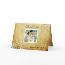 PixDezines Vintage Cream Swirls+Photo (optional) Greeting Card