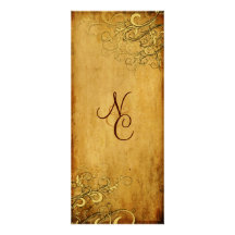 PixDezines vintage cream swirls wedding program Announcement