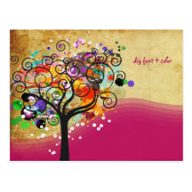 PixDezines vintage grunge tree trimmers/marketing Postcards