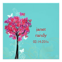 PixDezines vintage hearts tree/diy background Personalized Invitation