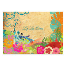 PixDezines vintage hula waves Business Cards