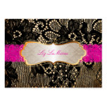PixDezines Vintage Lace-Up/black+magenta Business Cards