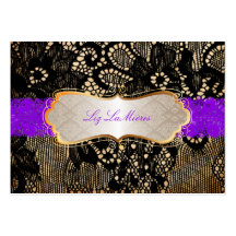 PixDezines Vintage Lace-Up/black+purple Business Card