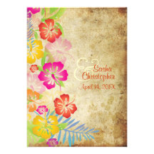 PixDezines Vintage/Leis/Luau/hibiscus 5x7 invites