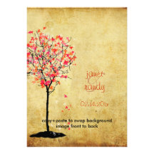 PixDezines vintage maple tree/pink+orange Custom Announcements