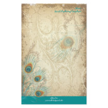 PixDezines vintage peacock, SEO/DIY colour Stationery