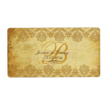 PixDezines vintage pique damask+4 label choices