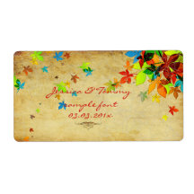 PixDezines vintage retro maple leave/fall occasion Personalized Shipping Labels
