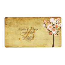 PixDezines vintage retro tree/fall occasion Shipping Label