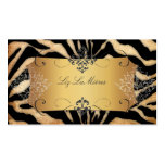 PixDezines Vintage zebra + lace damask Business Card Template