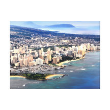 PixDezines Waikiki from window seat.. Gallery Wrapped Canvas