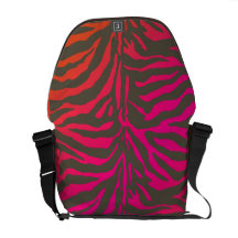 PixDezines zebra/neon pink+orange Courier Bags