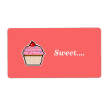 Pixel Art Cupcake Avery Label