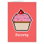 Pixel Art Cupcake Card
